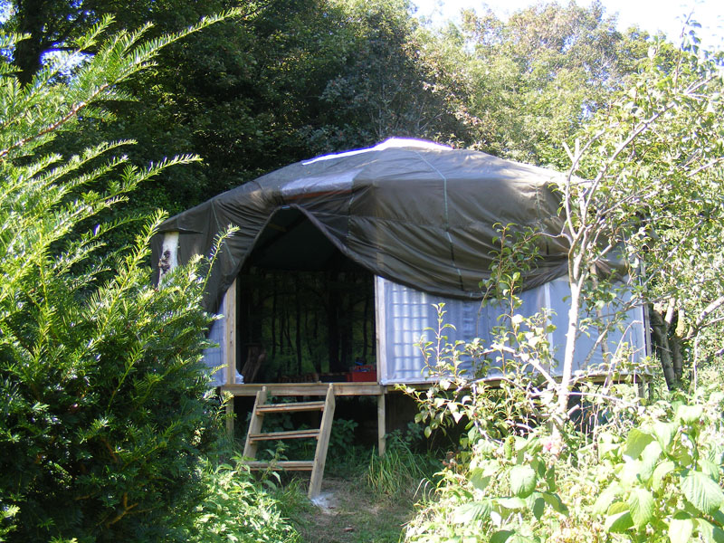 parachute over the yurt